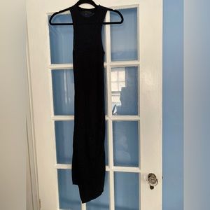 Alexander Wang Sheer Knit MIDI Dress in Black